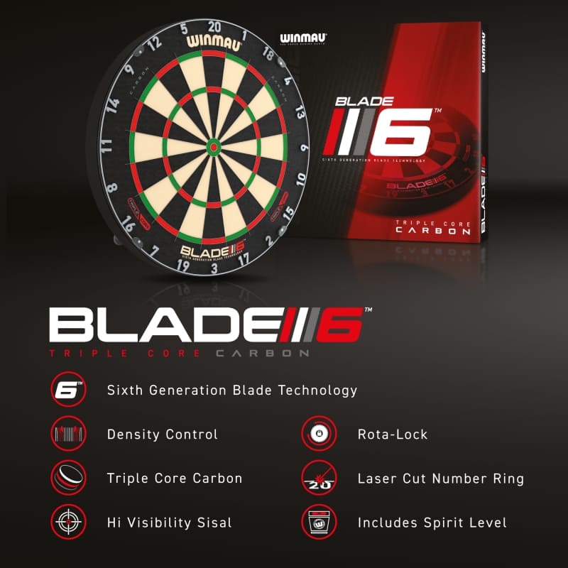 Winmau Blade 6 Triple Core dartbord banner